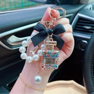 Perfume bottle Rhinestone Bag Charm -Multi-Color